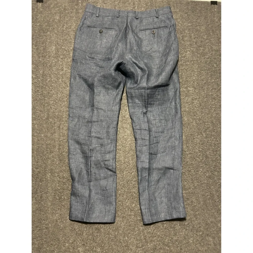 Suitsupply brescia linen pants mens blue dress trousers fit 33X27 office